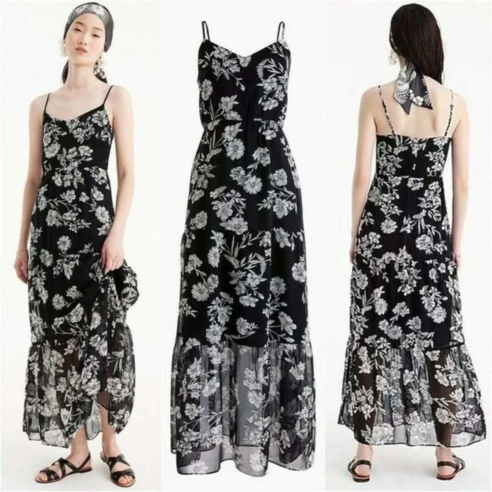 NWT J Crew Mercantile tiered maxi dress 8 J4263 - Picture 1 of 6